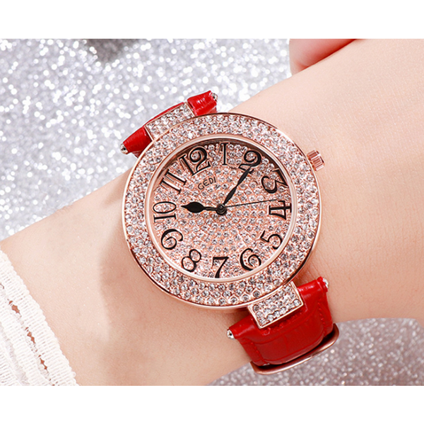 Veile Studios Fashion Waterproof Shiny Ladies Watch Big Dial Bright Round Watches