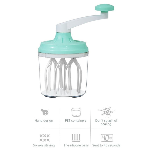 1200Ml Manual Plastic Cream Whisk Egg Beater Hand Crank Stiring Foam Fast Mixer Blender Household Kitchen Baking Tool Whisks