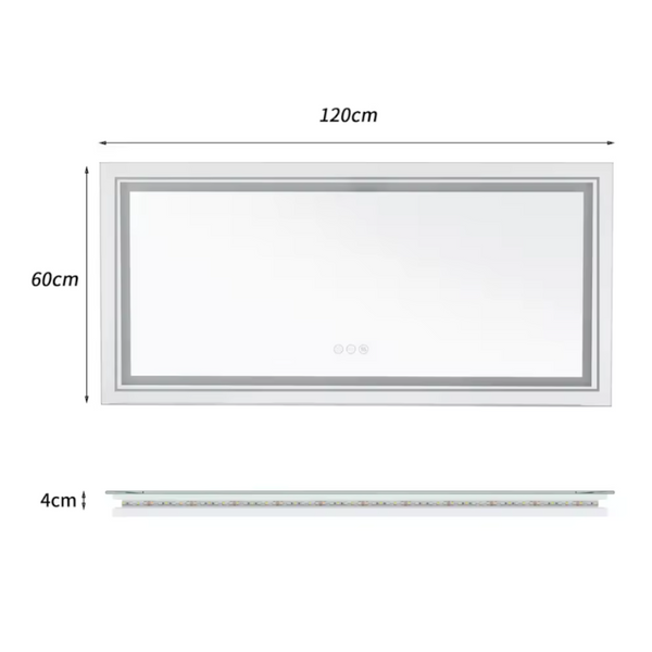 1200X600mm Led Bathroom Mirror Anti Fog Shatterproof Mirrors