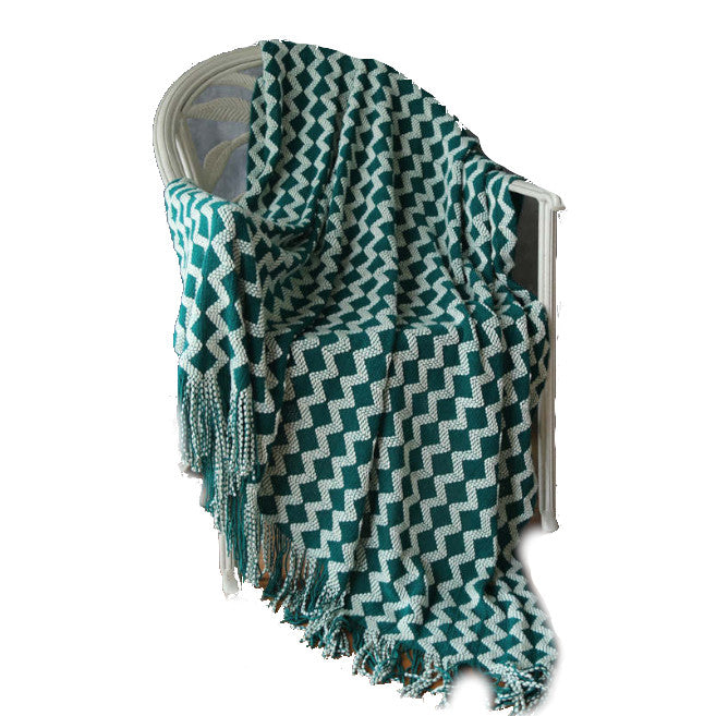 120Cm X 200Cm Warm Cozy Knitted Throw Blanket Green Blankets