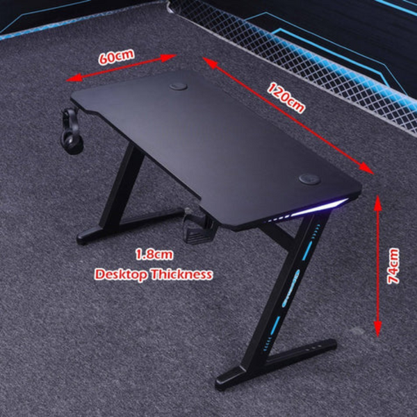 120Cm Rgb Gaming Desk Pc Computer Desktop Racing Table Office Laptop Home Au