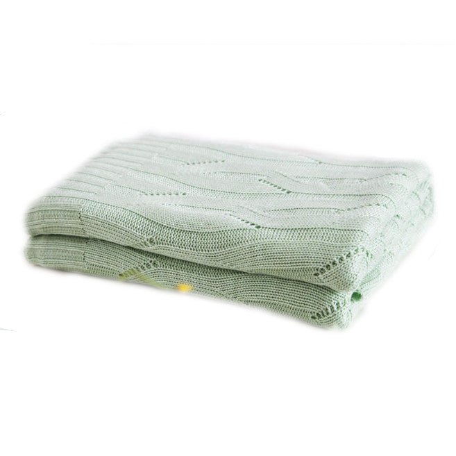 120Cm X 180Cm Warm Cozy Knitted Throw Green Blankets