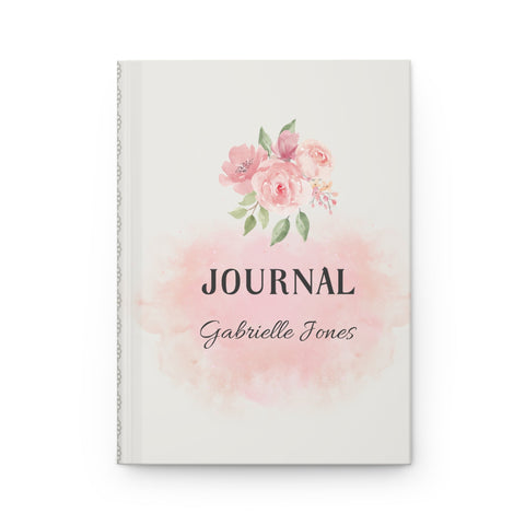 Custom Floral Hardcover Journal Personalized Writing Diary Elegant Gift Women Wedding Bridesmaid Shower Mothers Day Personal Organisers