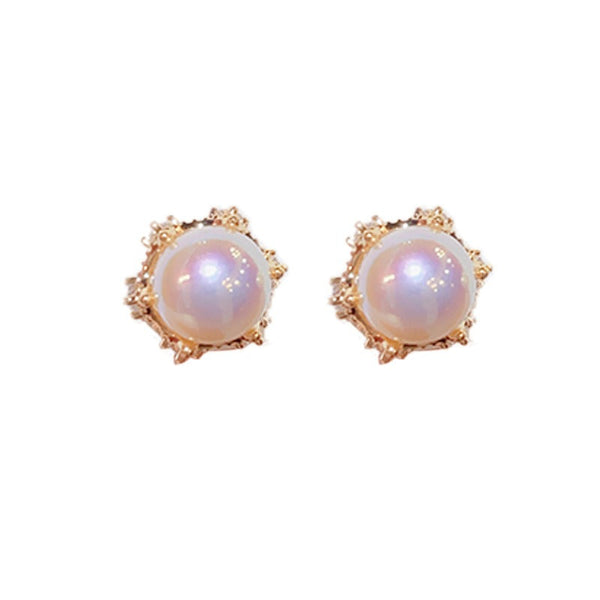 Veile Studios Small And Exquisite Retro Macbeth Pearl Zircon Made From Copper Earrings