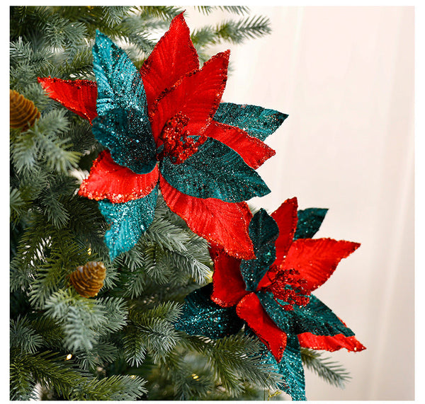 High End Christmas Flower Velvet Handmade Artificial Flowers Tree Decorations Ornaments Seasonal Decorations
