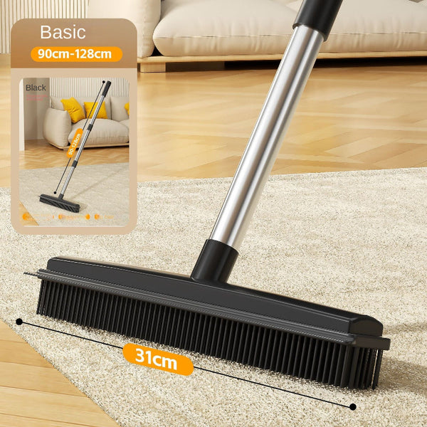 Cleaning Brush Stainless Steel Silicone Floor Water Scraping Long Handle Magic Carpet Cleaning Brushes