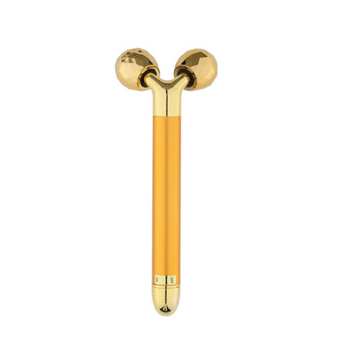 24K Gold Energy Beauty Bar Facial Face Massager 3D Roller Electric Sonic T Shaped Massagers