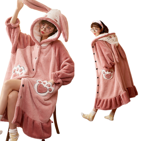 Coral Velvet Nightdress Womens Spring Pajamas Rabbit Hair Female Sleeveless Dresses