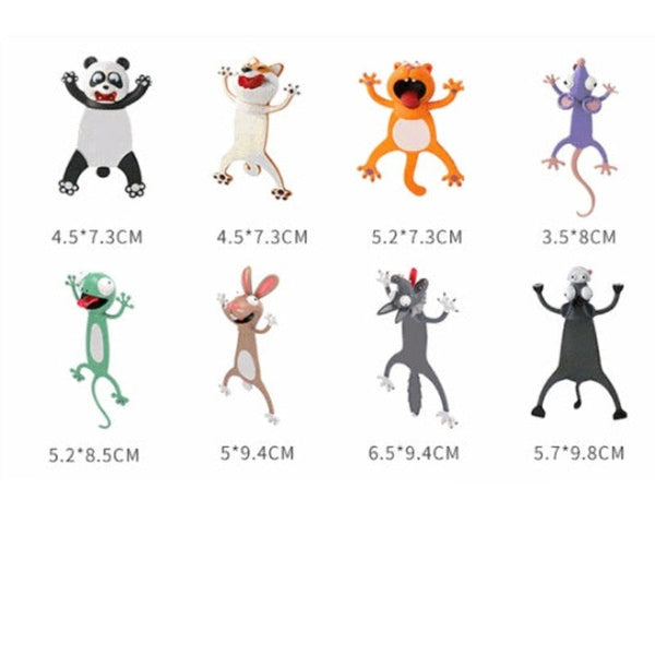 3D Cartoon Cute Novelty Animal Pvc Bookmark Bookmarks
