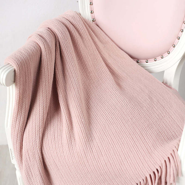 125Cm X 150Cm Warm Cozy Knitted Throw Blanket Pink Blankets