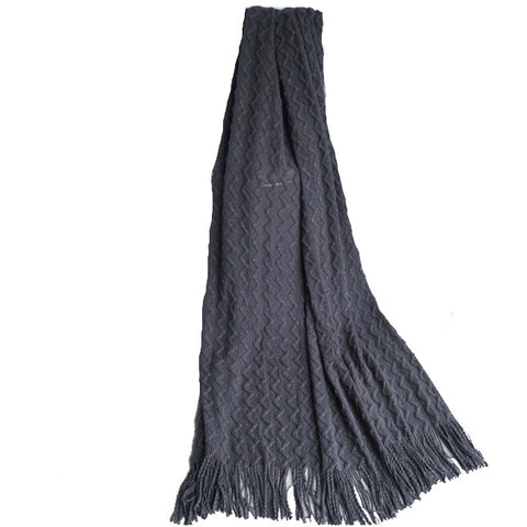 125Cm X 200Cm Warm Cozy Knitted Throw Blanket Dark Grey