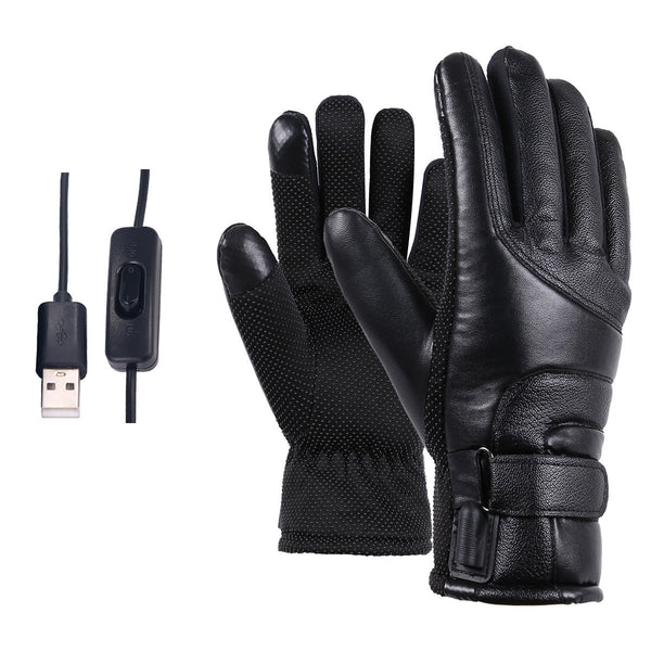 Winter Electric Heated Gloves Windproof Cycling Warm Heating Touch Screen Skiing Gloves & Mittens