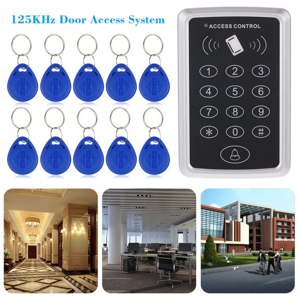 125Khz Single Door Proximity Rfid Card Access Control System Keypad Include 10Pcs Id Keyfobs Other Home Security