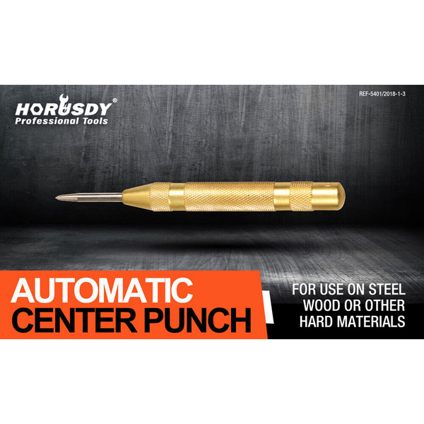 Horusdy 125Mm/5" Automatic Centre Punch Spring Loaded Metal Drill Tool Gold Other Hand Tools