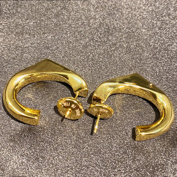 Veile Studios Irregular Love Retro Geometry Simple In Brass Plated 18K Earrings
