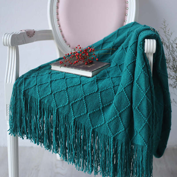 127Cm X 210Cm Warm Cozy Knitted Throw Blanket Green