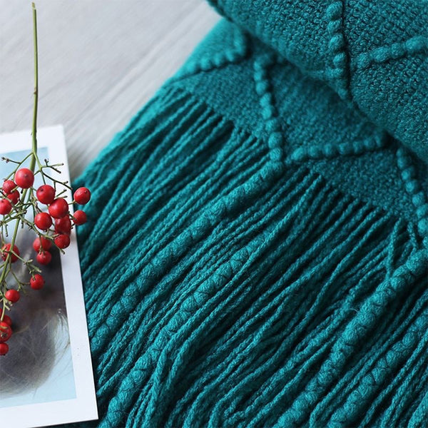 127Cm X 210Cm Warm Cozy Knitted Throw Blanket Green Blankets