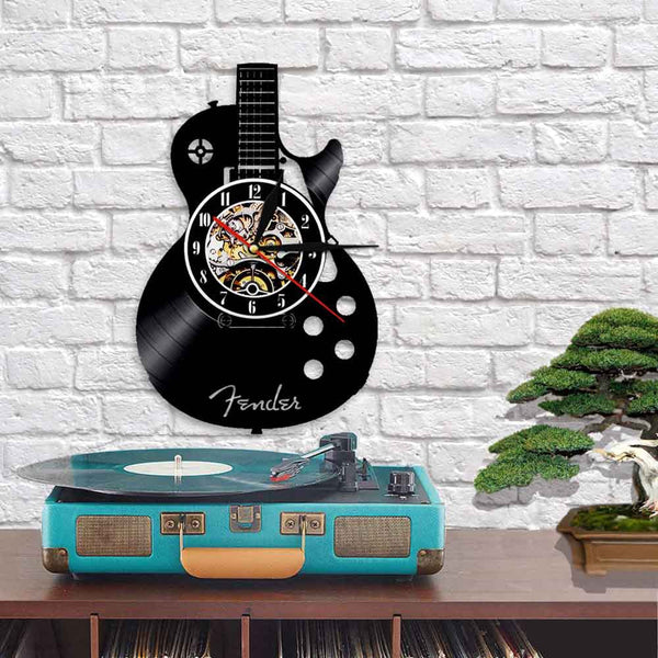 Retro Guitar Vinyl Record Wall Clock Wall Clocks
