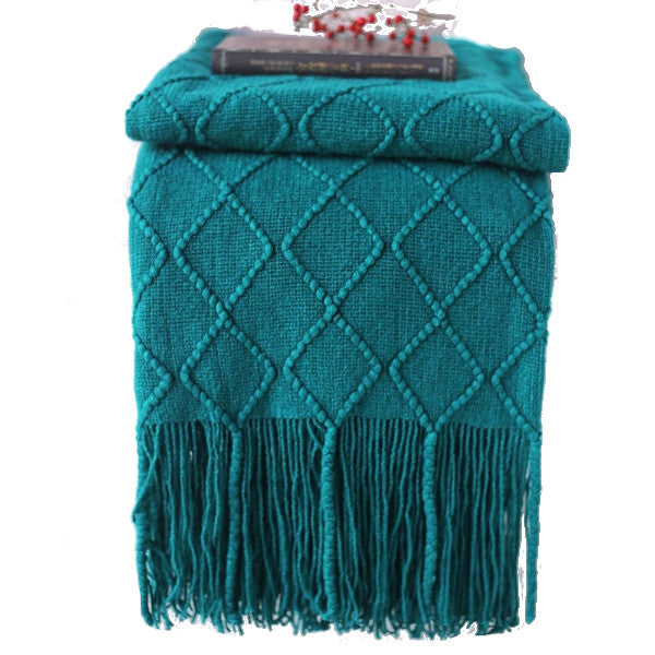 127Cm X 210Cm Warm Cozy Knitted Throw Blanket Green Blankets