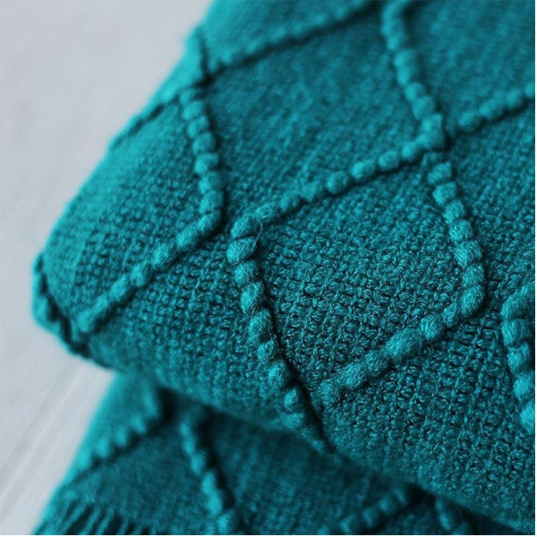 127Cm X 210Cm Warm Cozy Knitted Throw Blanket Green Blankets