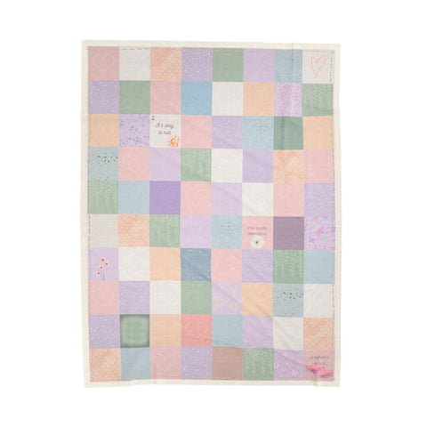 Soft Snuggly Cuddly Pastel Blanket 60X80" Gentle Aesthetic Velveteen Plush Self Care Littlespace Gift Blankets