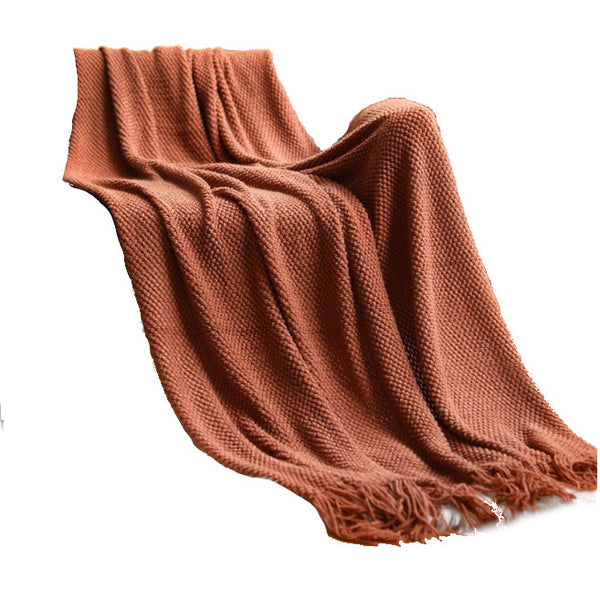 127Cm X 152Cm Warm Cozy Knitted Throw Blanket Brown Style Blankets