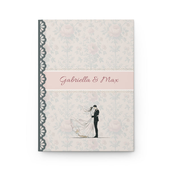 Personalized Wedding Notebook Elegant Floral Hardcover Journal Custom Gift For Couples Planner Memory Book Anniversary Notebooks