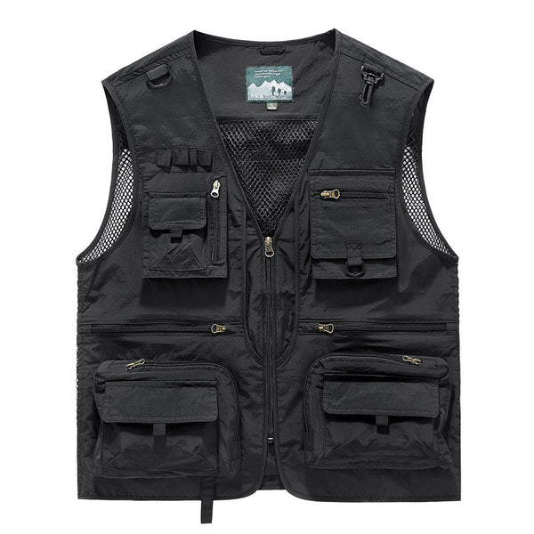 Menas Summer Tactical Vest: 14 Pocket Mesh Ideal For Hiking Fishing Photography & Work Vests