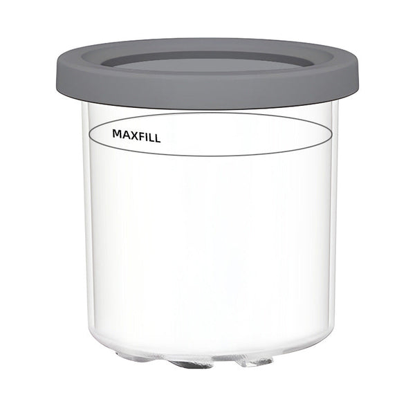 4 Pack Replacement Containers & Lids For Nin Ja Creami Deluxe Pints 16Oz Compatible With Nc299amz Nc300s Original Grey Food Storage Containers