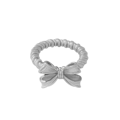 Twisted Titanium Steel Bow Ring Rings