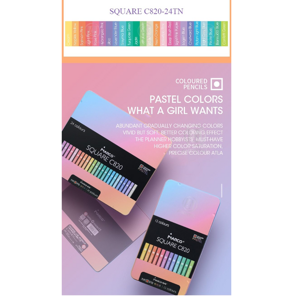 12 / 24 Colours Pastel Coloured Pencils Drawing Craft At Home G01