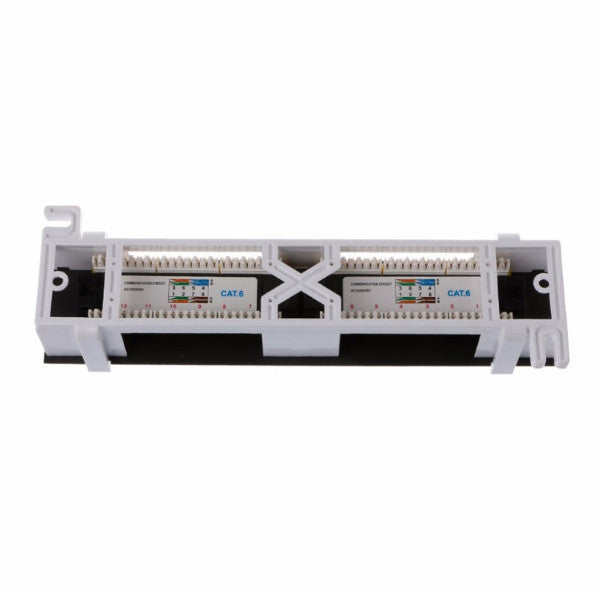 12 Ports Ethernet Lan Network Adapter Cat6 Patch Panel Rj45 Networking Wall Mount Rack Bracket Tools Ping