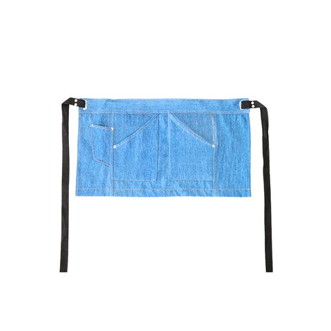 Kitchen Apron Accessories Blue Half Short Style Denim Waist With Pockets Aprons
