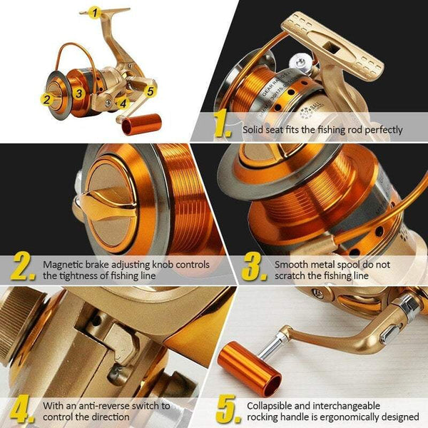 Fishing 12Bb All Metal Spinning Ultra Smooth Spool Lightweight Aluminium Reels