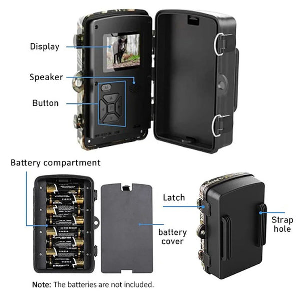 12Mp1080p Wildlife Trail Game Camera Motion Activated Security Ip66 / 16Gb 32Gb Tf Card Scouting Security Cameras