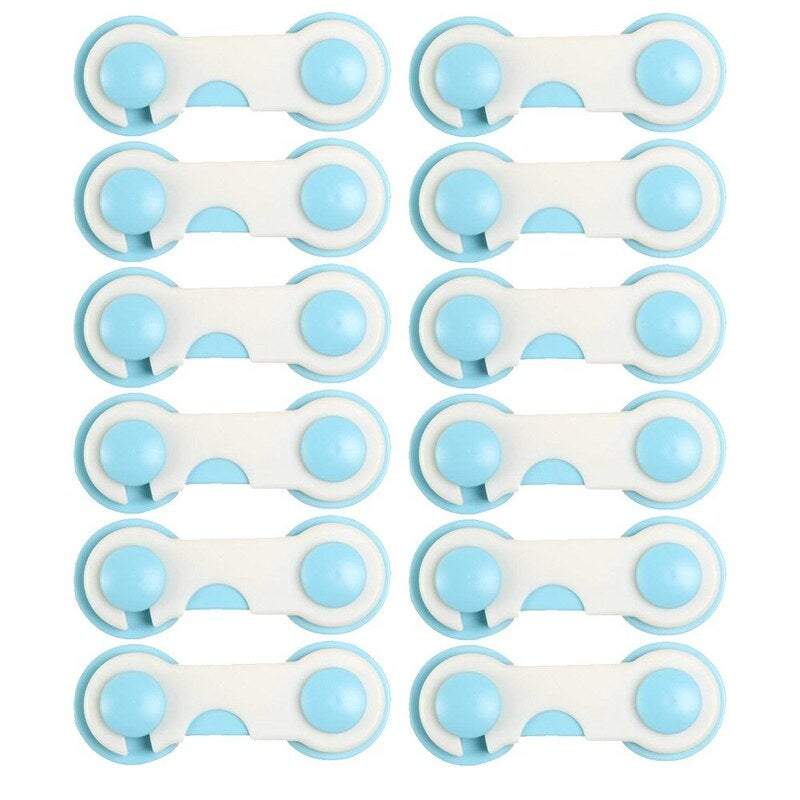 Pool Filters 12Pcs Child Security Protective Device Kids Box Drawer Cupboard Cabinet Wardrobe Door Fridge Safety Lock Buckle