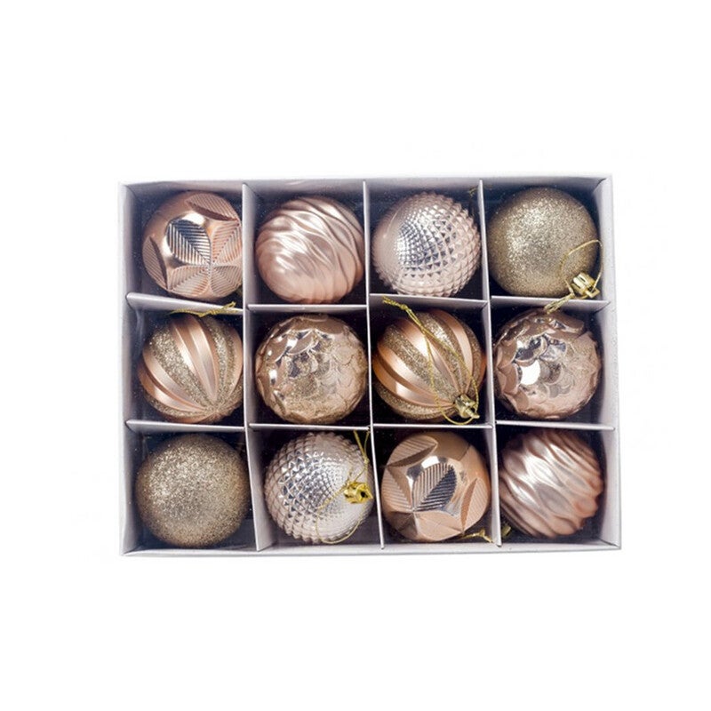 12Pcs Christmas Ball 6Cm Tree Decor Bauble Party Hanging Ornament For Xmas Decoration Gifts Seasonal Decorations