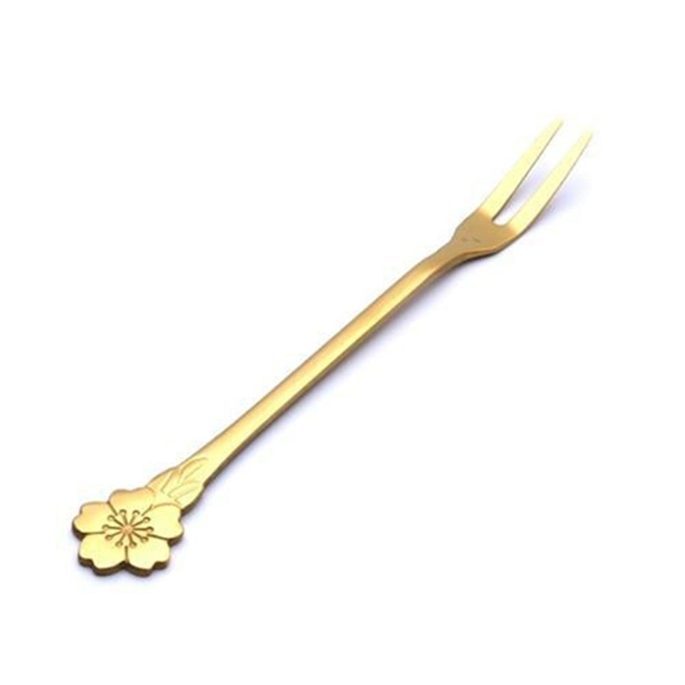 12Pcs Flowers Stainless Steel Fruit Fork Handle Forks
