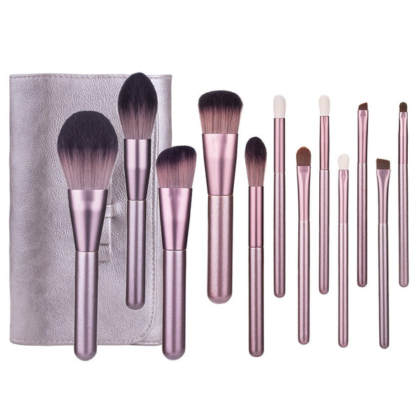 12 Pieces High Quality Makeup Set Foundation Blending Face Powder Blush Eye Brushes