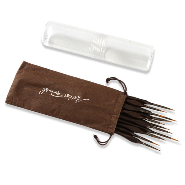 12Pcs Miniature Paint Brush Set Professional Nylon Acrylic Painting Brushes Watercolor Oil For Drawing Art Supplies Artists Brushes