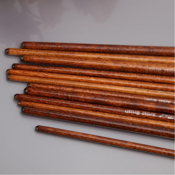 12Pcs Artists Paint Brush Set Nylon Hair Acrylic Watercolor Round Pointed Tip Artists Brushes