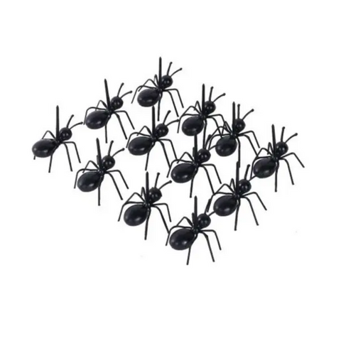 12Pcs Creative Ant Style Plastic Safety Fruit Forks Cake Salad Black Cutlery Sets