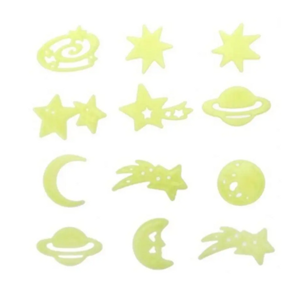 Wall Stickers 12Pcs Home Dreamy Noctilucent Sticks Glow In The Dark Light Green