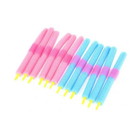 12Pcs / Set Soft Foam Bendy Hair Rollers Curlers Cling