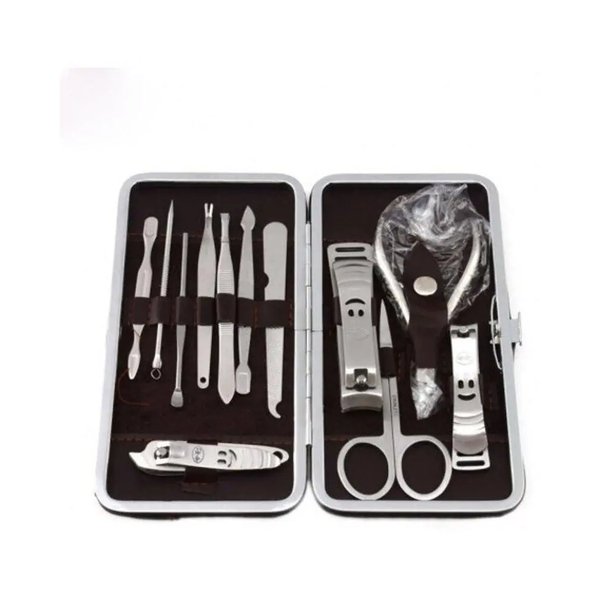 12Pcs Stainless Steel Nails Tool Deep Coffee Manicure & Pedicure Tools & Kits