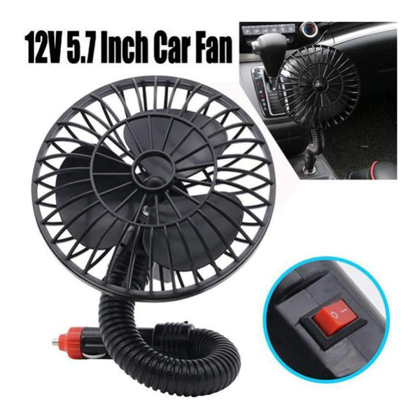12V Car Electric Fan Black