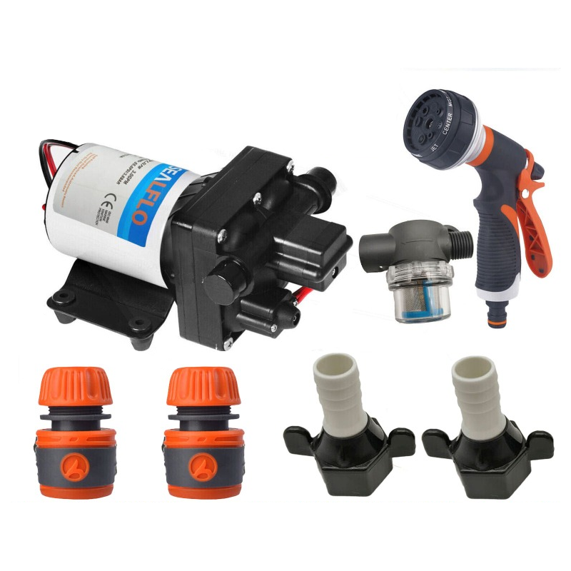 12V Sealflo Water Pump High Pressure Self Priming Rv Camping Boat 70Psi 11.3L/M Water Filters