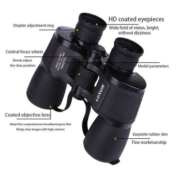 12X50 Hd High Magnification Powerful Binoculars Outdoor Tourism Telescope Low Light Night Vision Binoculars & Monoculars