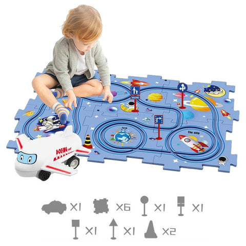 13-Piece Diy Assembling Electric Trolley Set Puzzle Track Car Play Railcar Building Toys Kid Gift