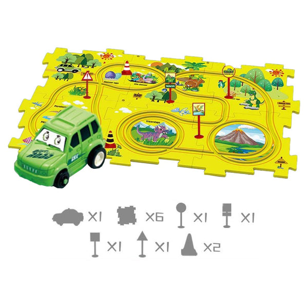 Imagination Play Set Toys 13 Piece Diy Assembling Electric Trolley Set Puzzle Track Car Play Railcar Building Toy